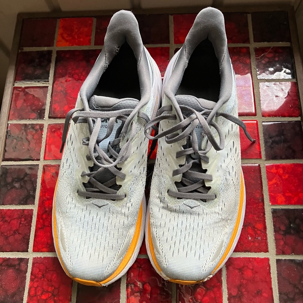 Hoka Gray and Orange Athletic Sneakers Women’s US 9.5